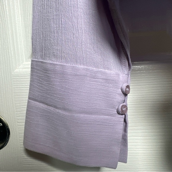Zara Shirt Womens Small Lavender Front Tie Knot Blouse Crop Lightweight Boho - Picture 8 of 14